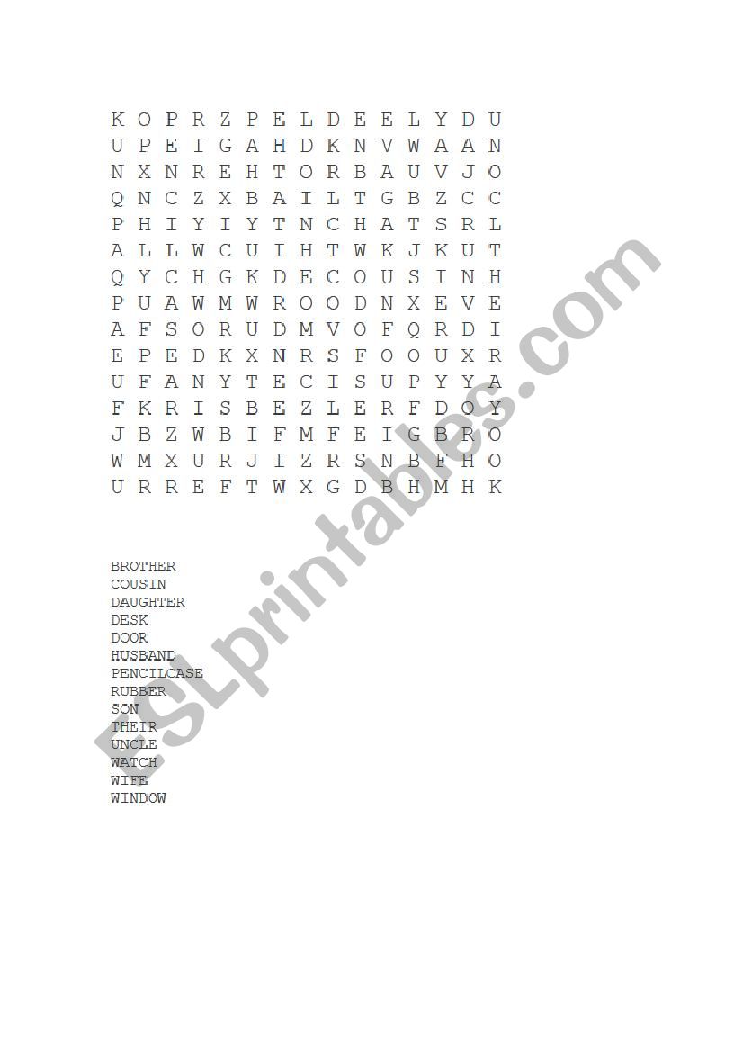 wordsearch and crossword worksheet