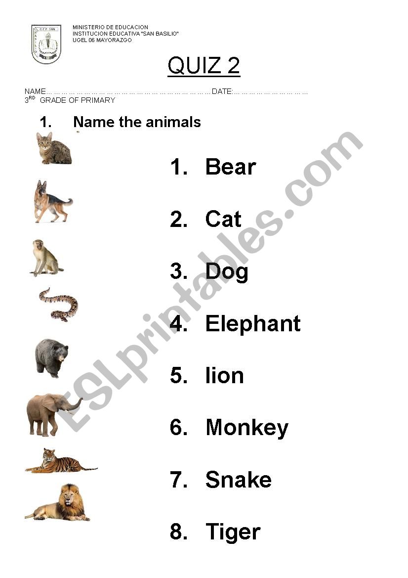 ANIMALS AND VERBS - ESL worksheet by Marelyn