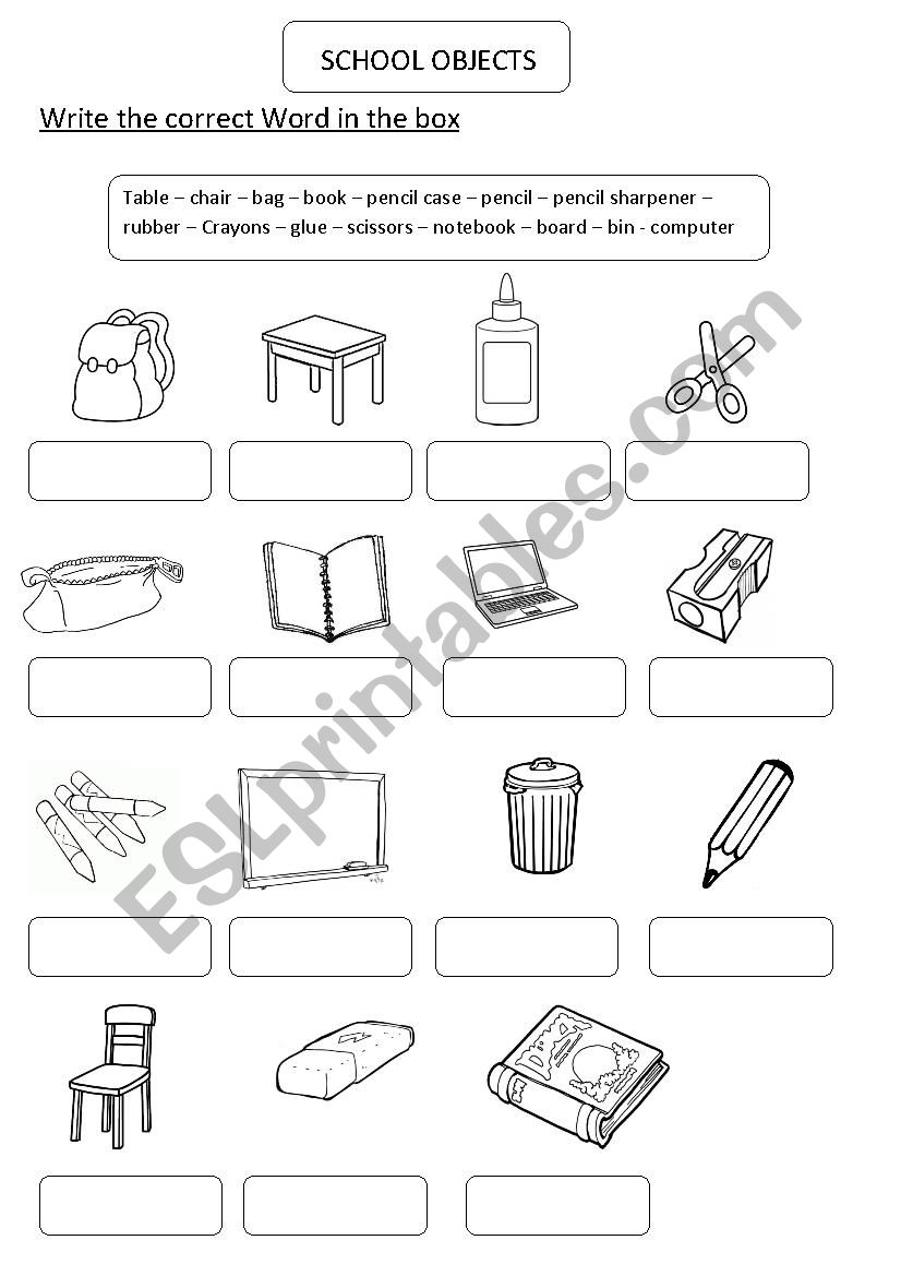 School Objects - ESL worksheet by mar_carol