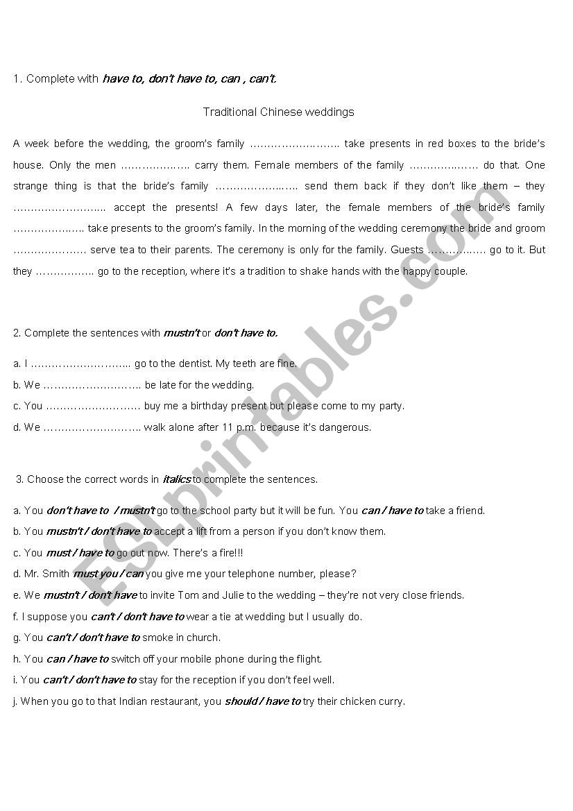 modal verbs worksheet