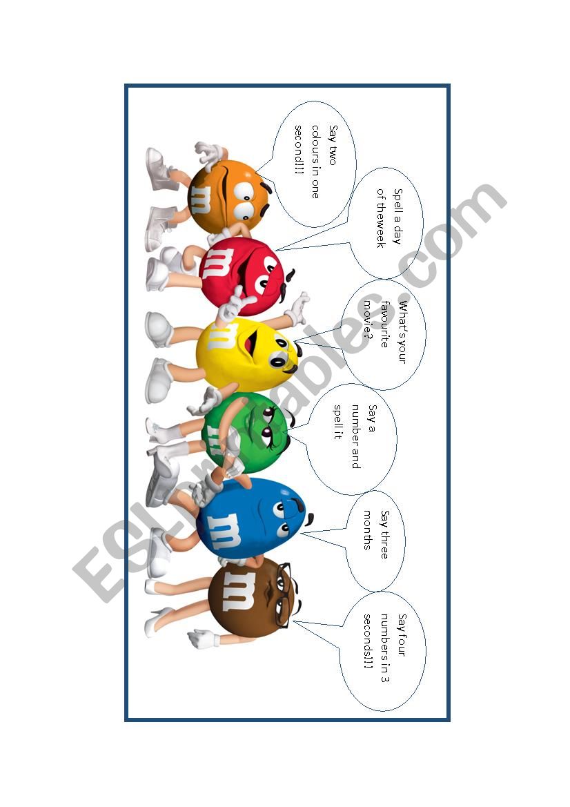 M&M talking activity worksheet