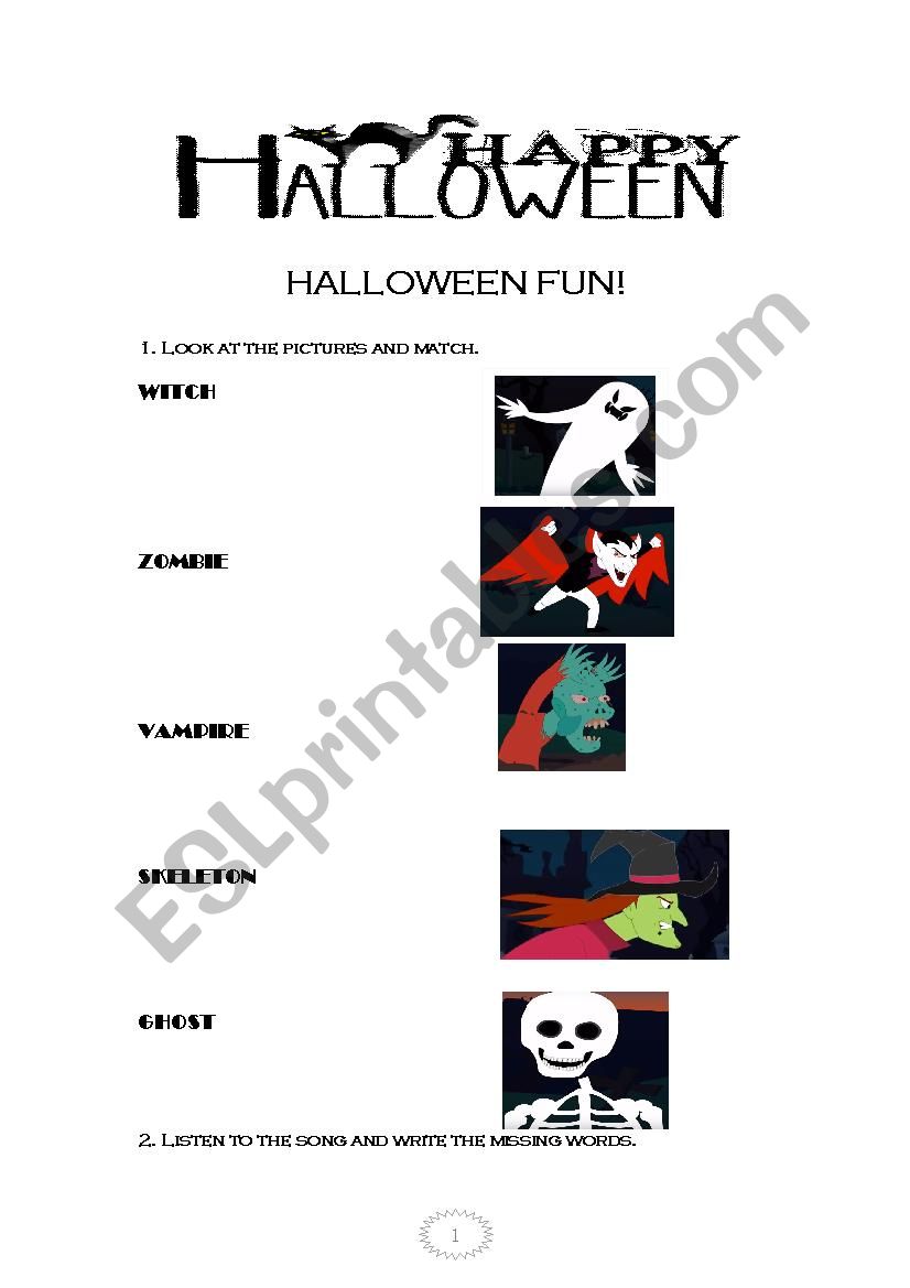 Halloween fun worksheet