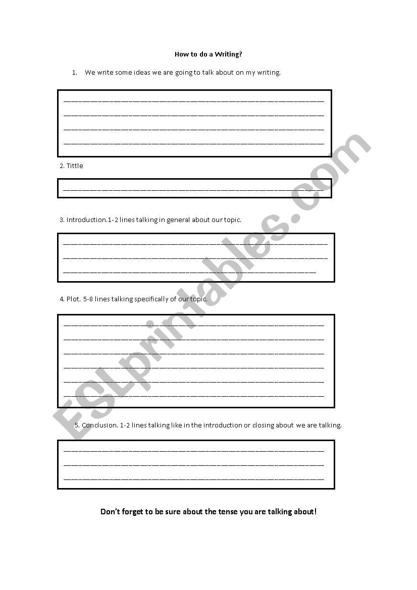 How to do a writing worksheet