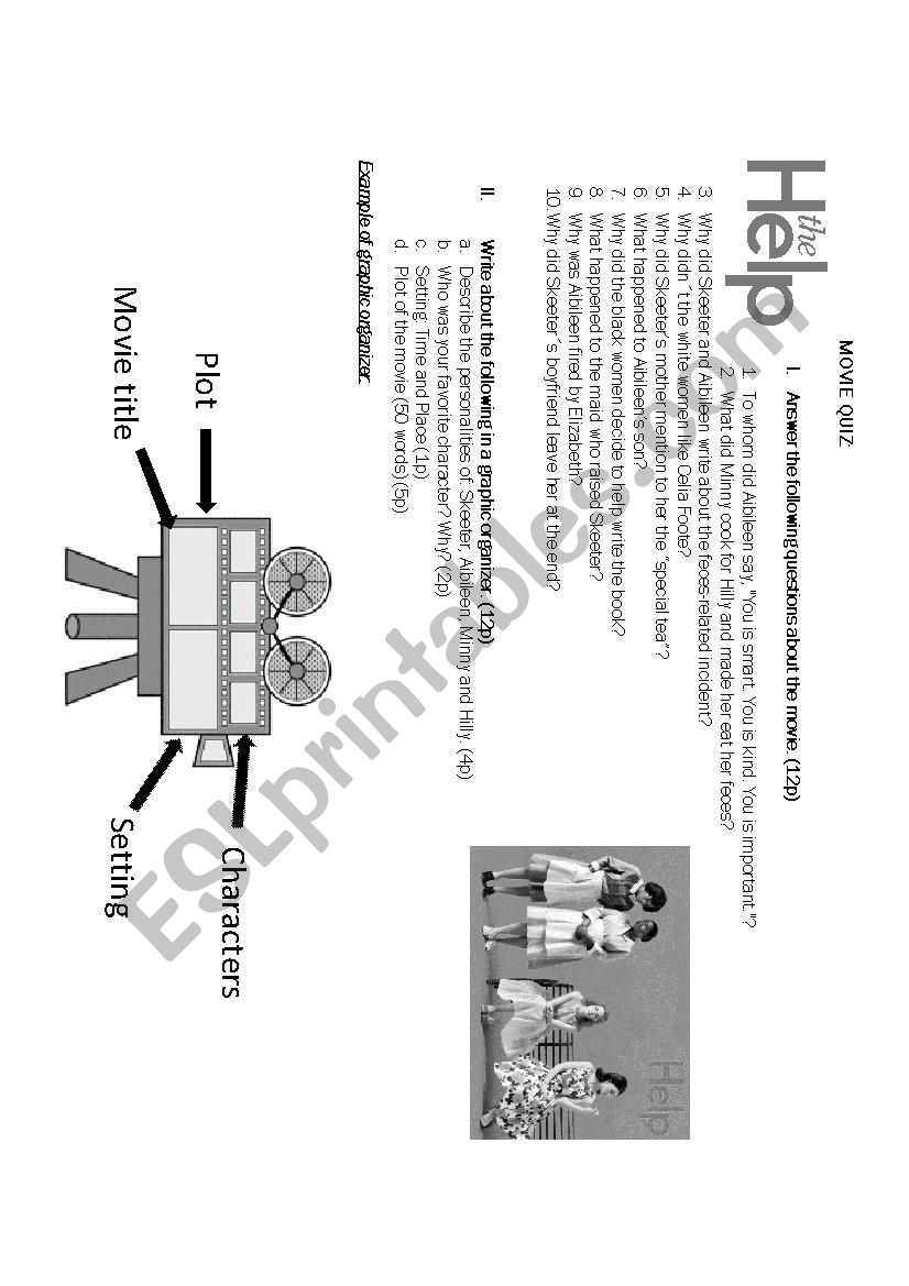 THE HELP: Movie worksheet worksheet