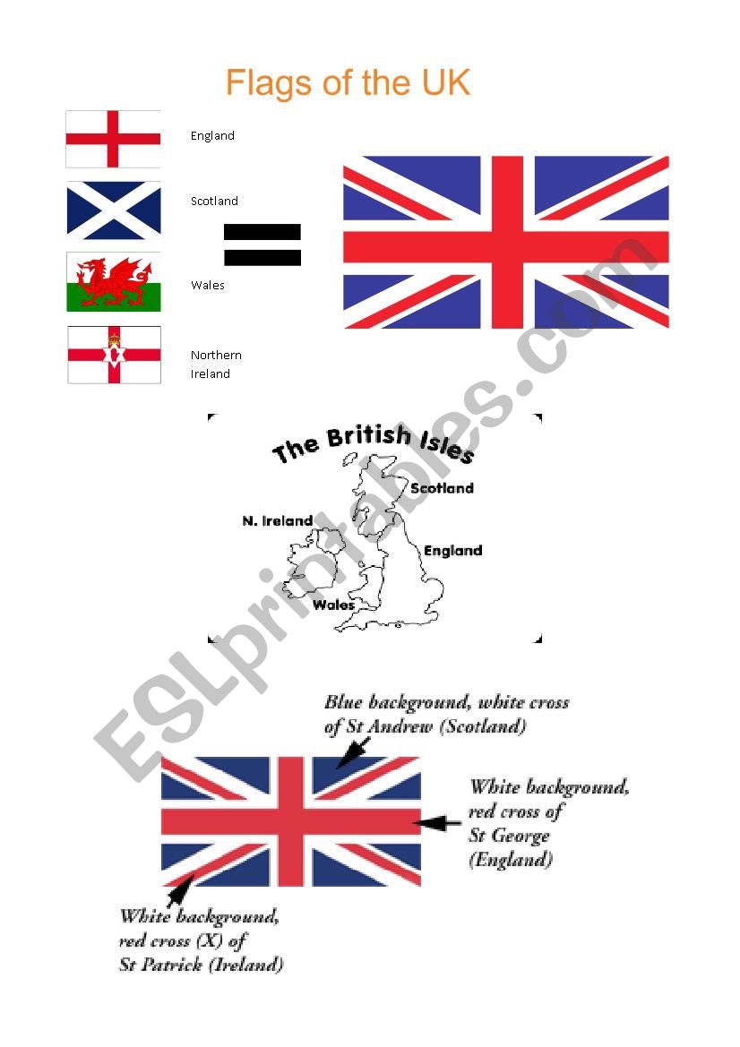 United Kingdom Flag Meaning And Color Esl Worksheet By Mistery Angel
