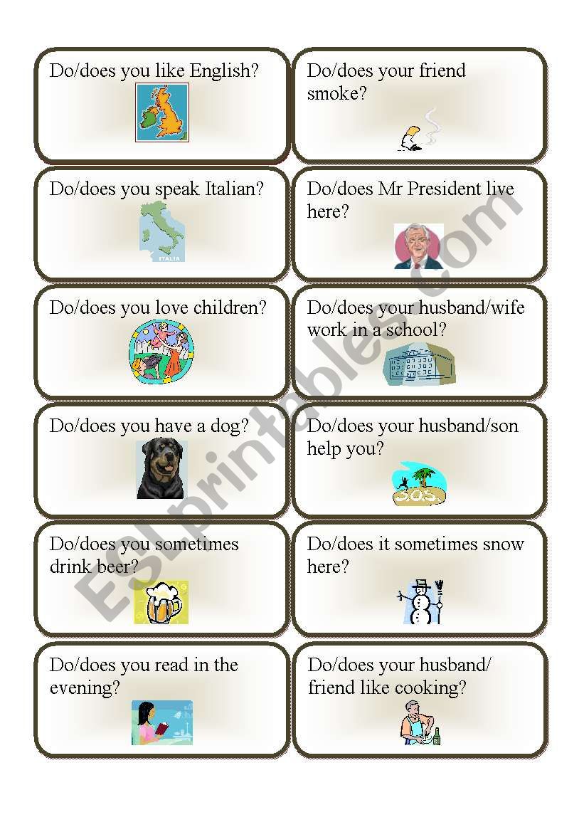 Present Simple Yes no Questions ESL Worksheet By Renca