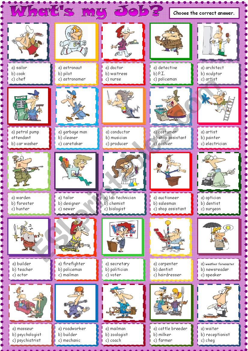 What´s my Job? - ESL worksheet by Krümel