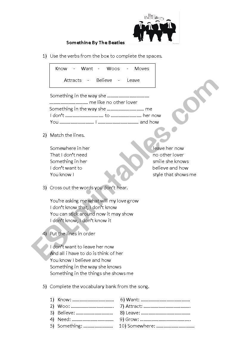 Something by The Beatles worksheet