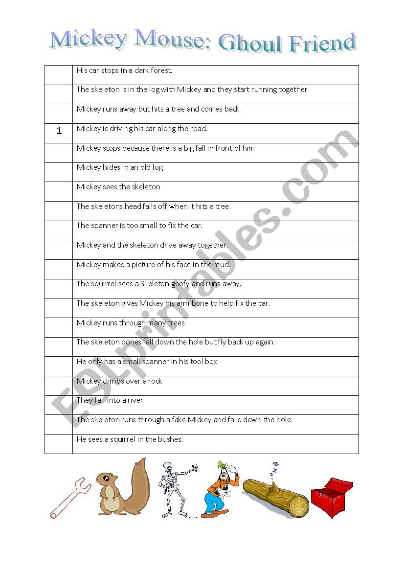 Halloween worksheet for Mickey Mouse video Ghoul Friend