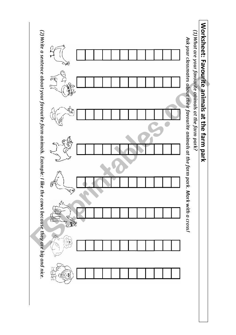 Farm animals worksheet