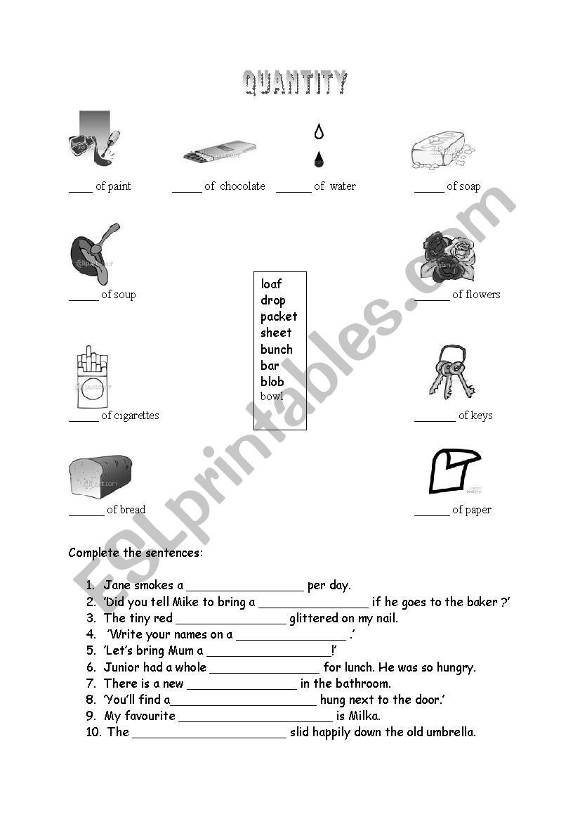 quantifiers worksheet