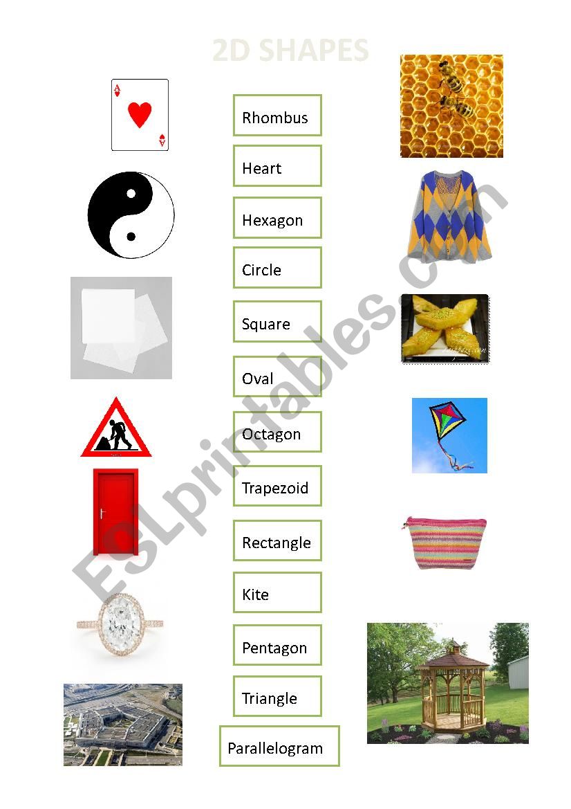 matching shapes  worksheet