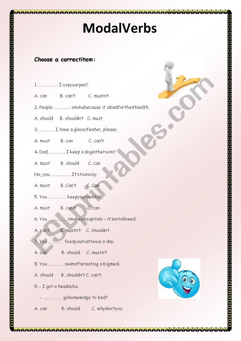 Modal Verbs worksheet