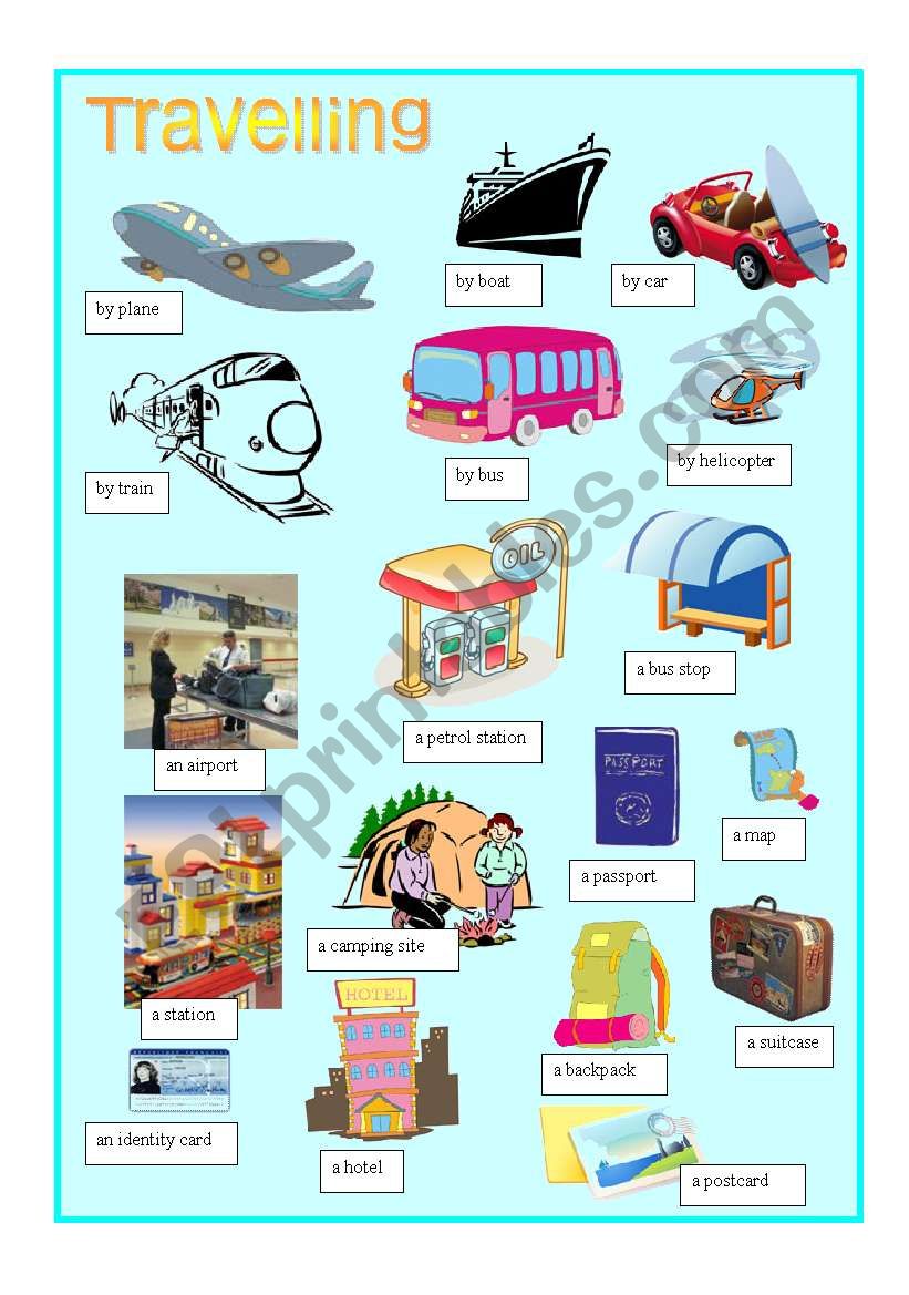 TRAVELLING ESL Worksheet By Minie