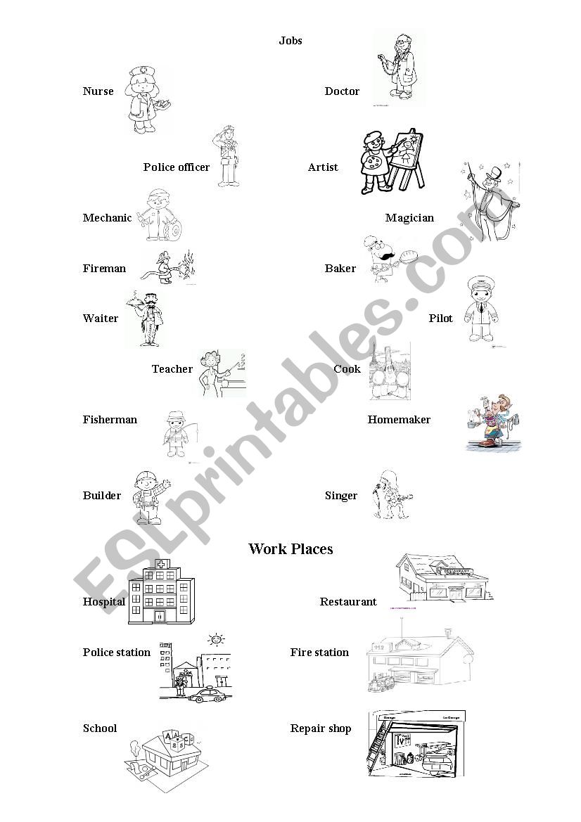 jobs review esl worksheet by yarelasandoval