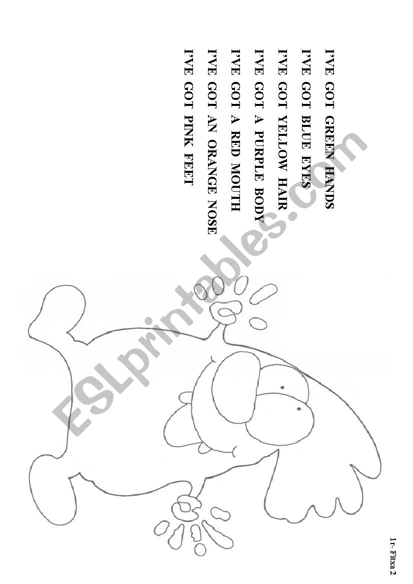 Colour the monster worksheet