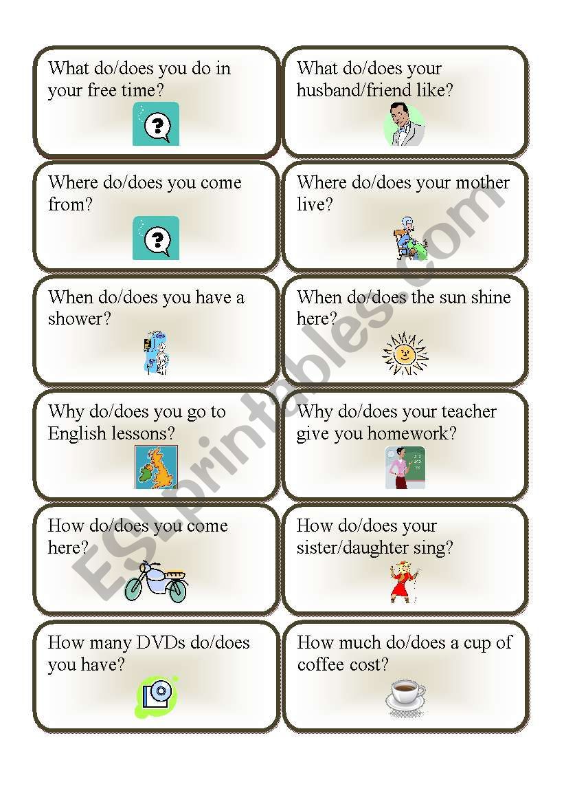 Present Simple Wh questions ESL Worksheet By Renca