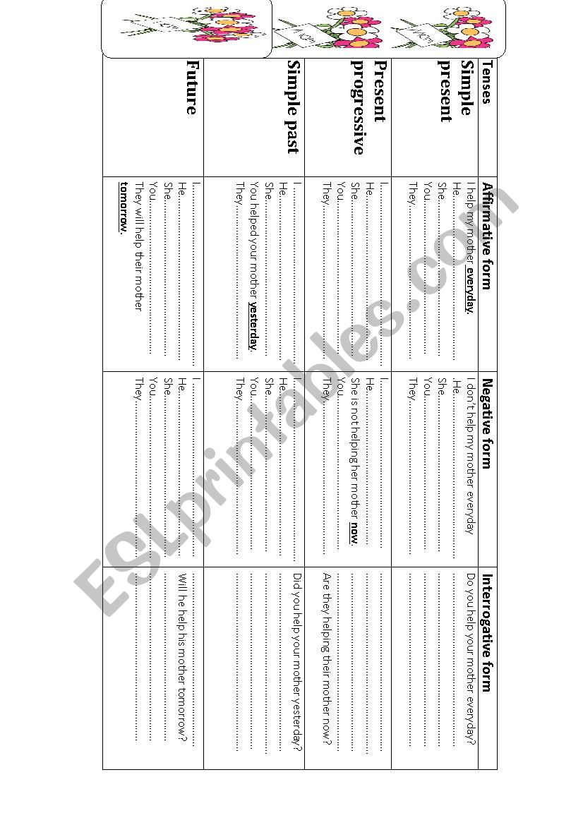 TENSES worksheet