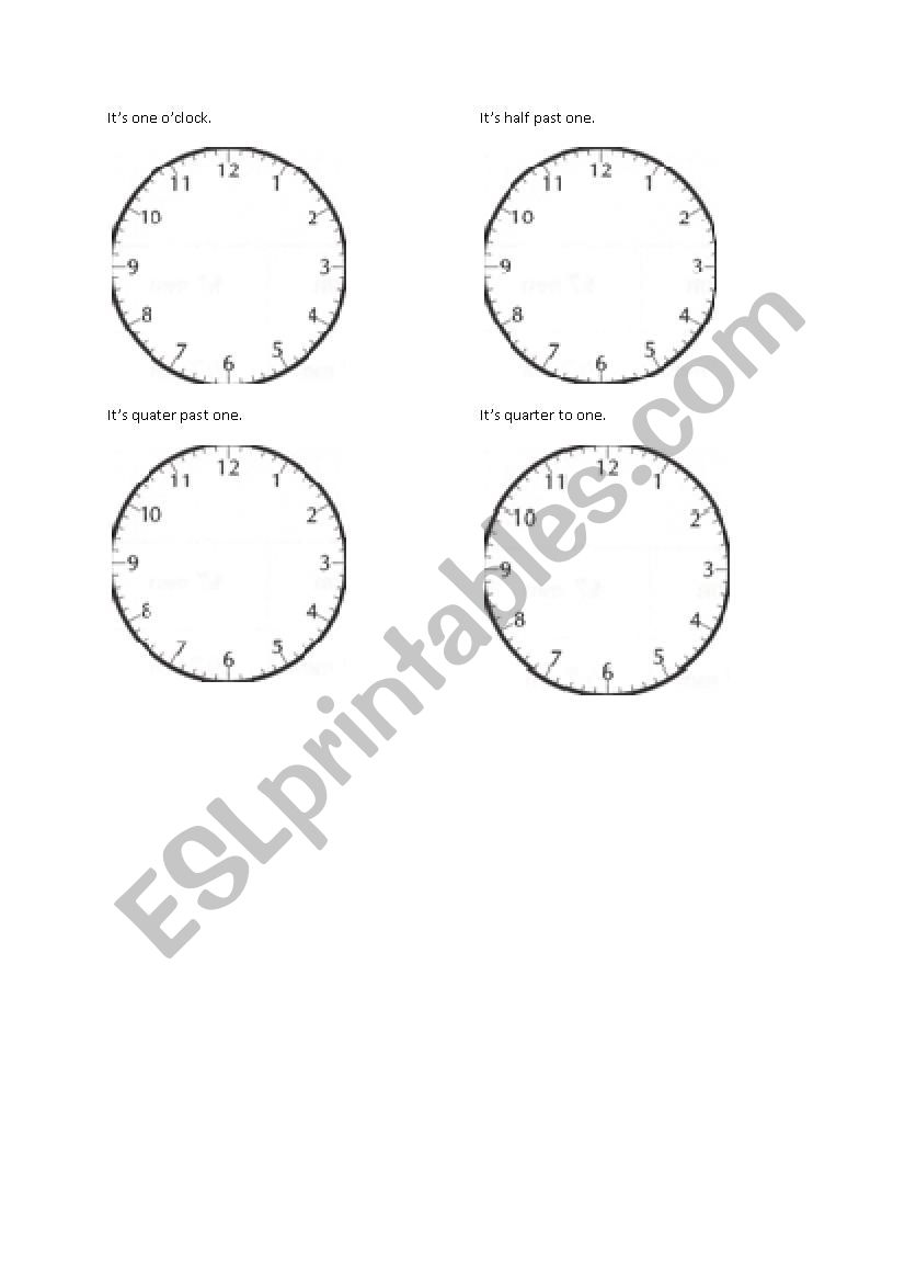 What´s the time? - ESL worksheet by rewolucjalipcowa