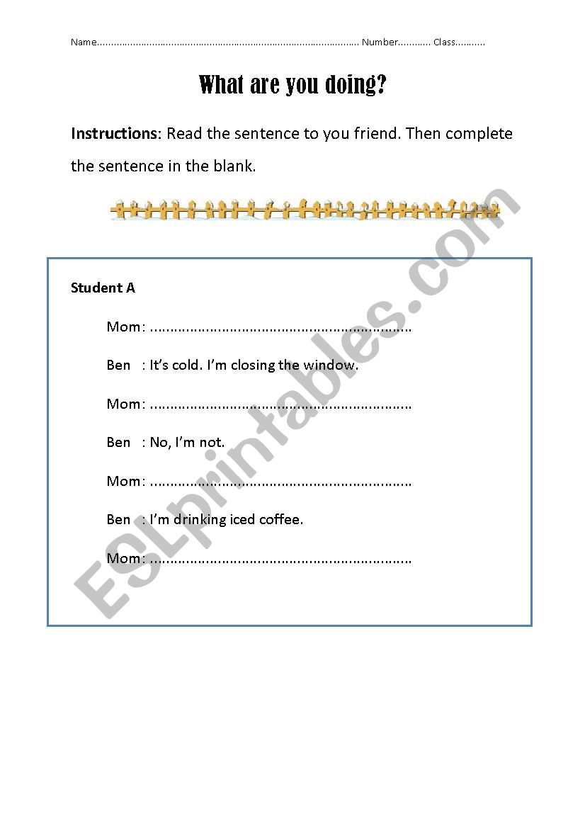 What are you doing? worksheet