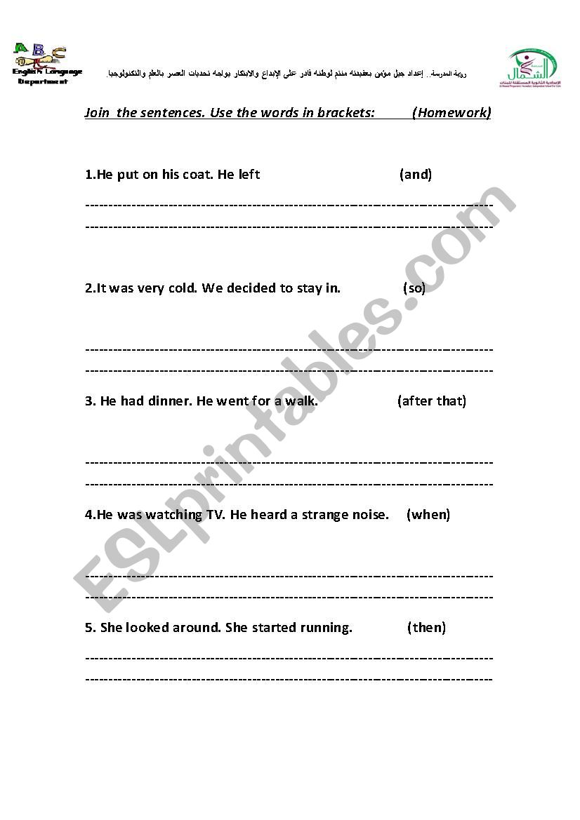 Conjunctions practice - ESL worksheet by hanaa mohammed