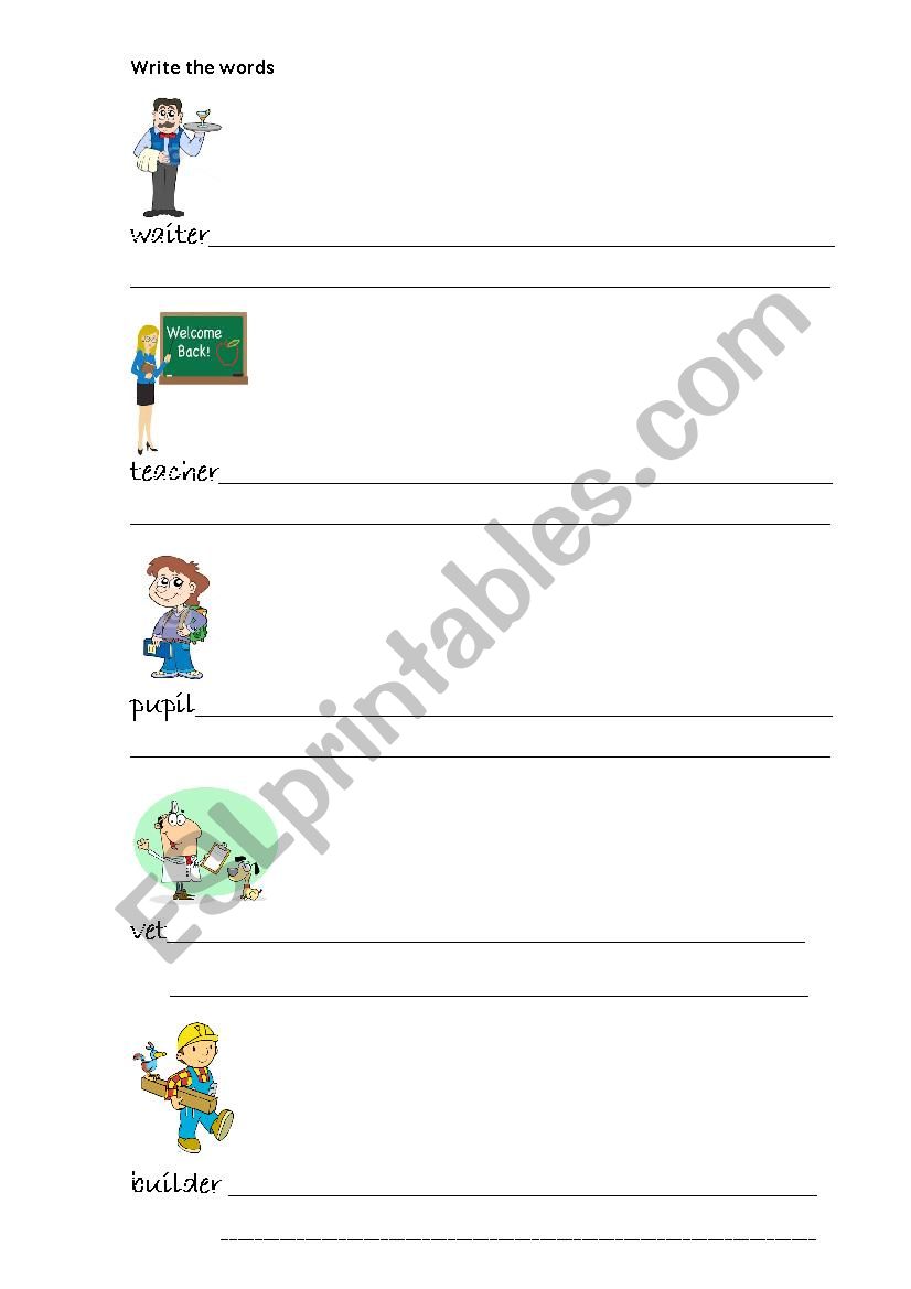 Jobs worksheet