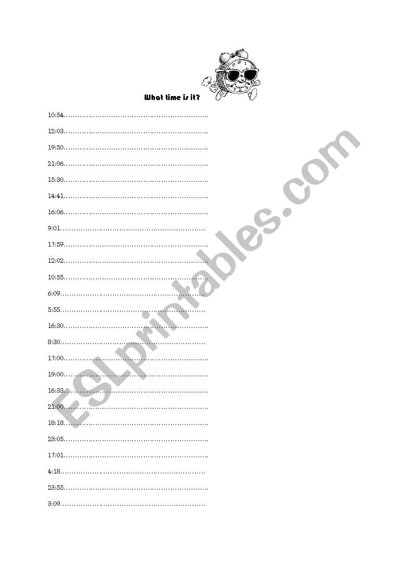 Time worksheet