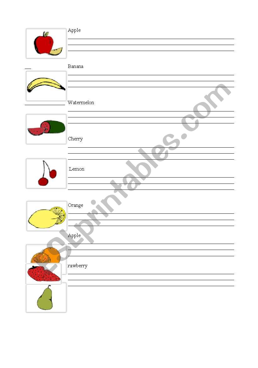 Fruit worksheet