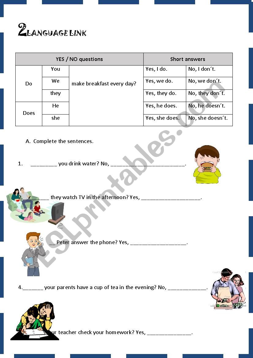 Simple Present exercises worksheet