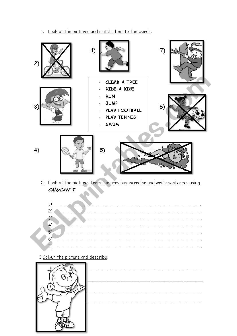 CAN/CANT, LIKE/DONT LIKE worksheet