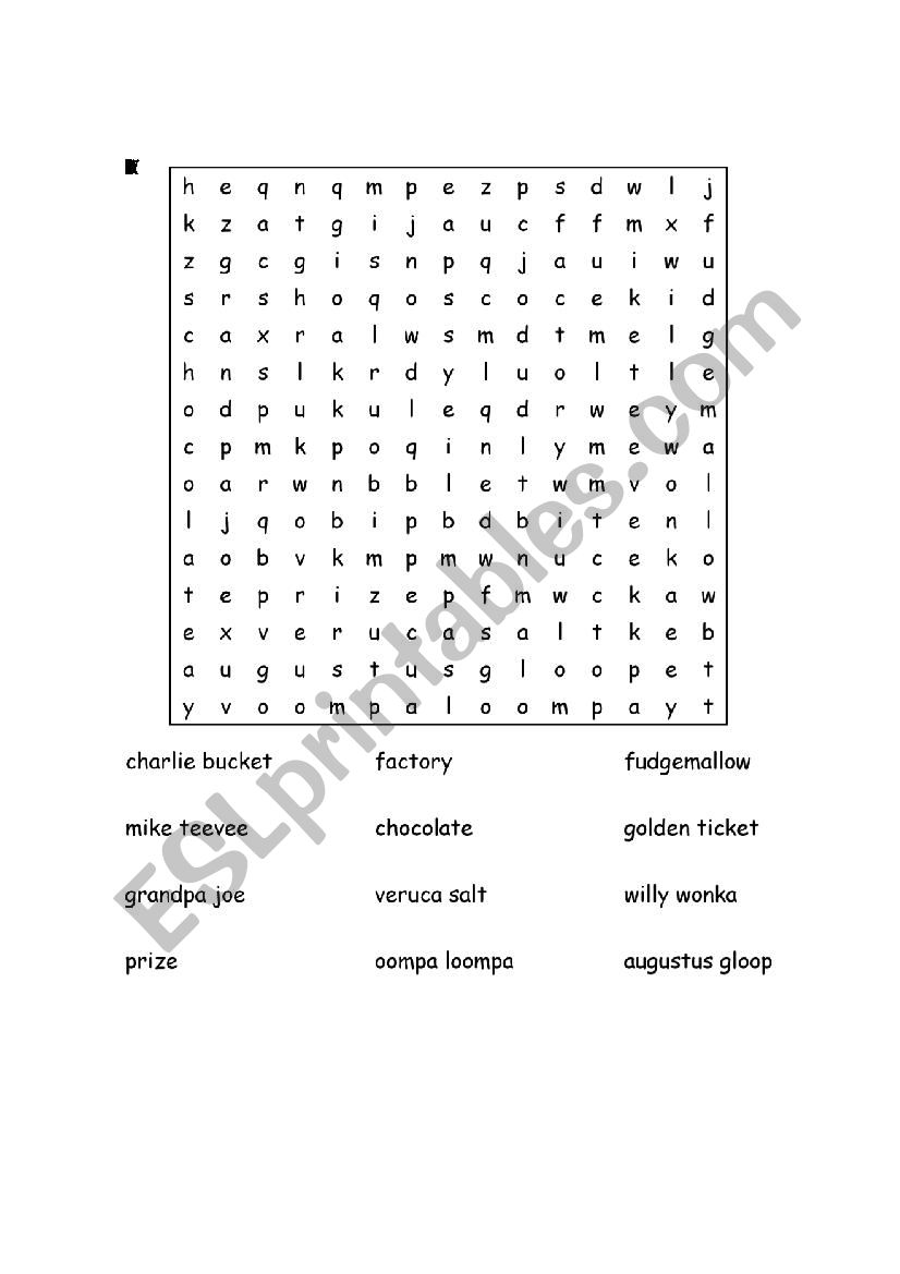 wonka word puzzle worksheet