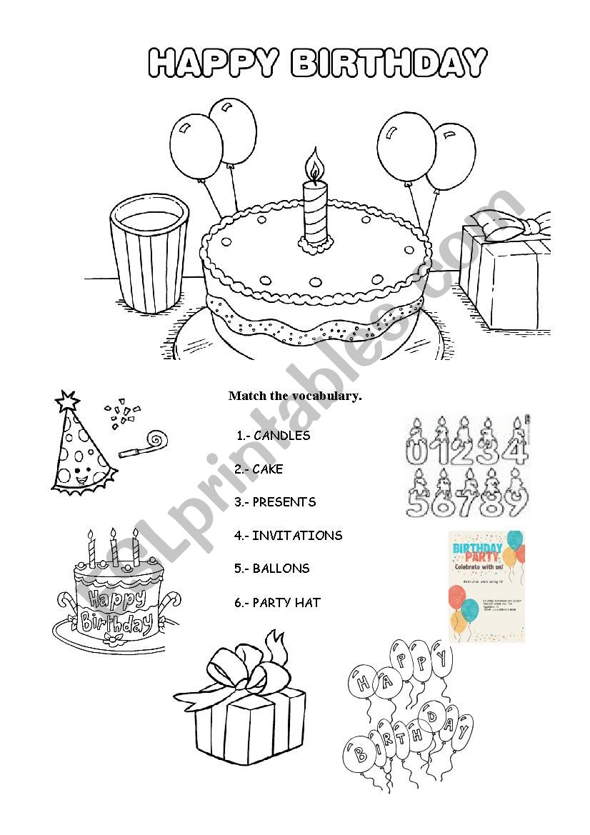 happy birthday - ESL worksheet by lisbethml