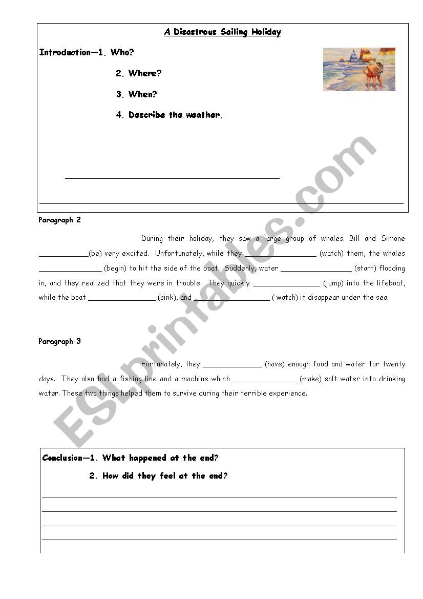 Writing a story  worksheet
