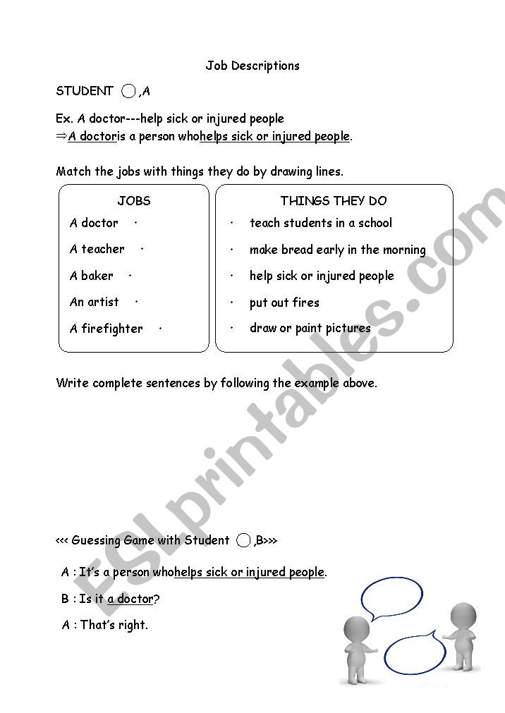 Job Descriptions worksheet