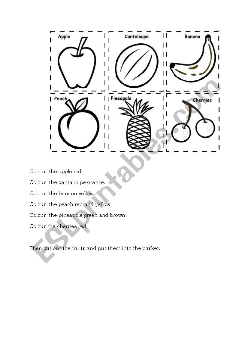Make fruit basket worksheet