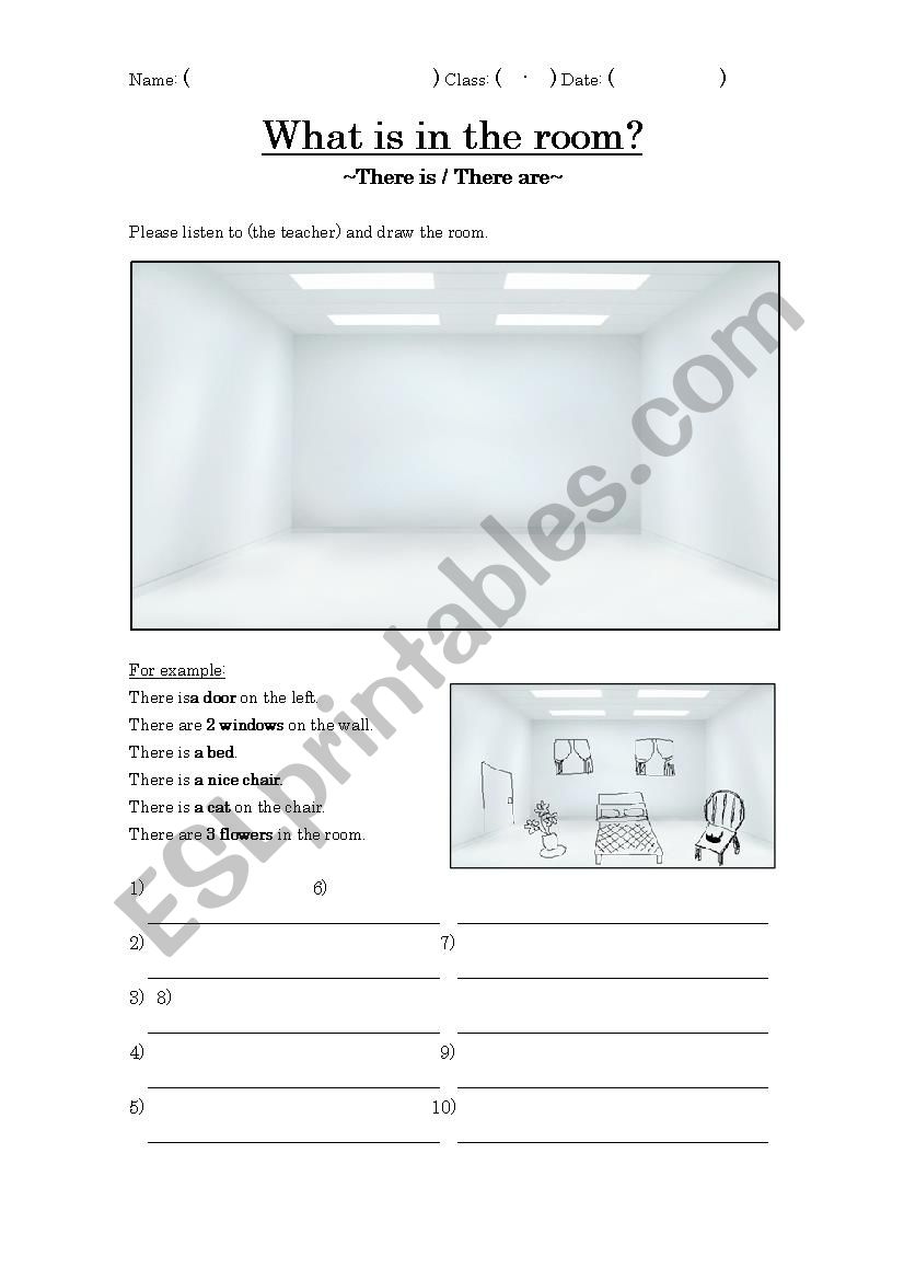 Whats in the room? worksheet