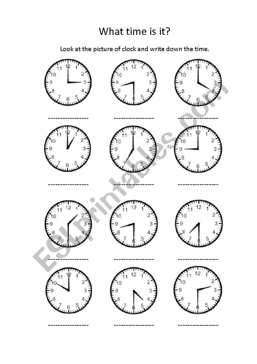 What time is it? (1) worksheet