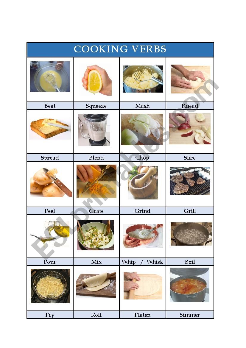 Cooking Verbs Worksheet Free Esl Printable Worksheets Made By Teachers 