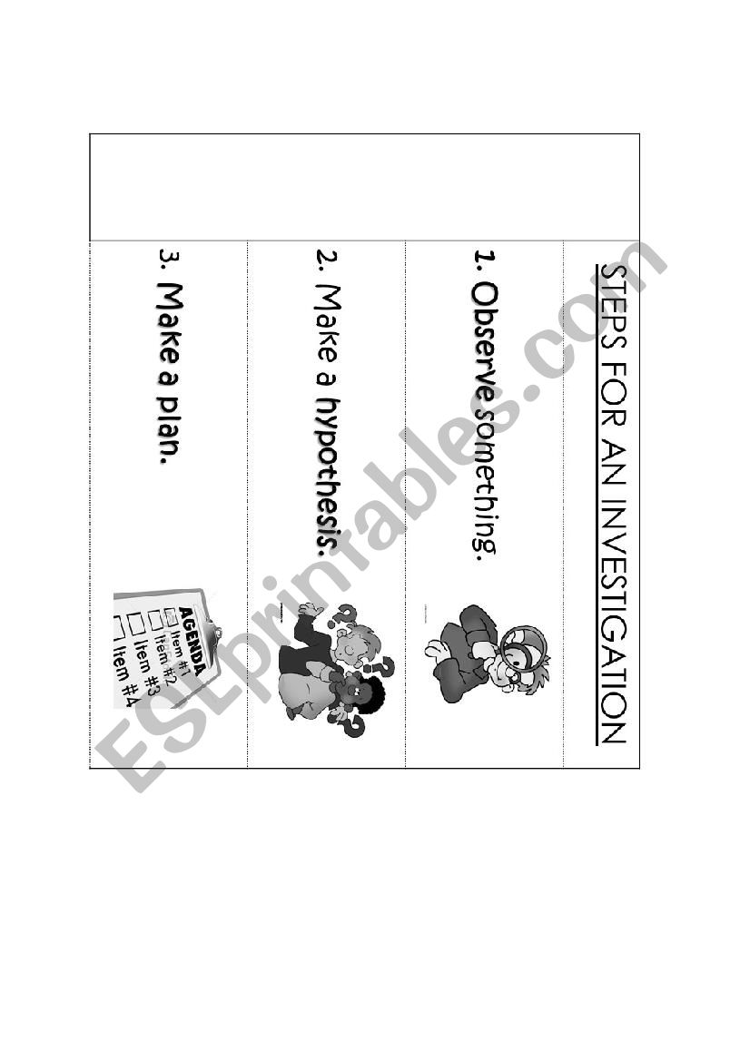 Steps for an Investigation worksheet