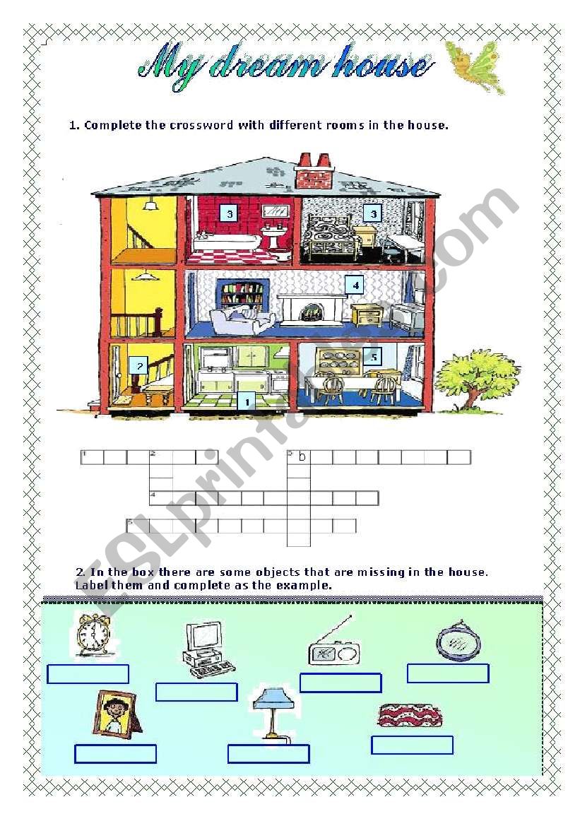 My dream house - ESL worksheet by vanda51