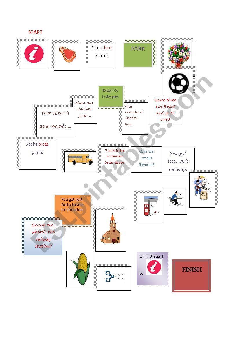 City gameboard worksheet