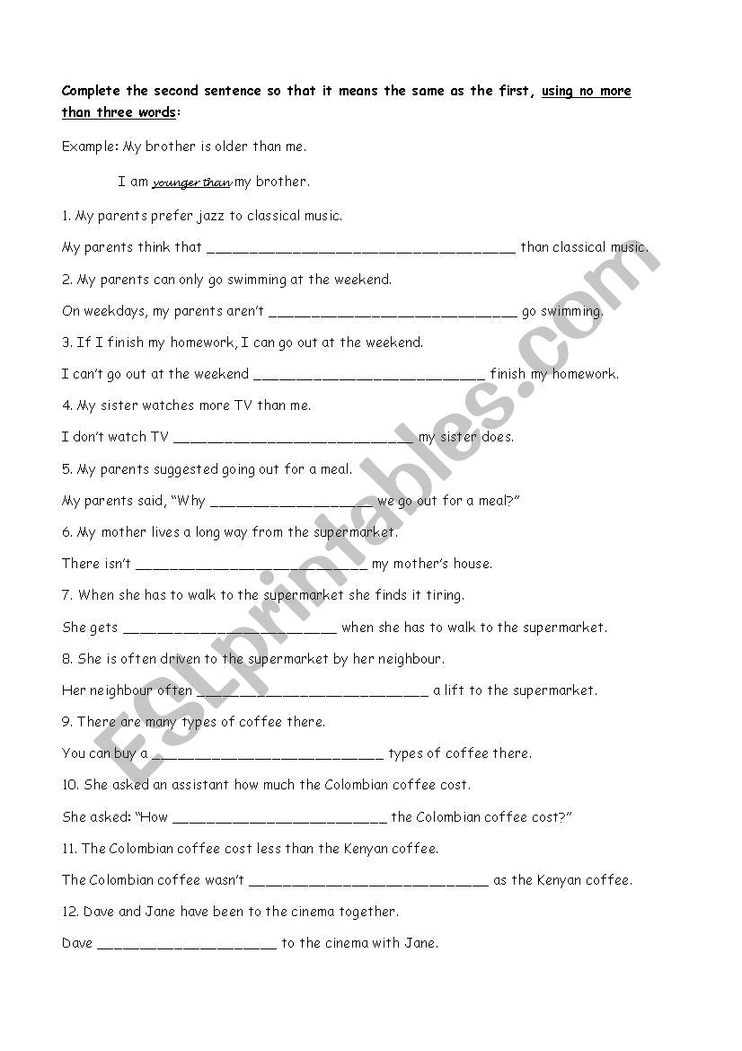 USE OF ENGLISH 1 - ESL worksheet by cosme