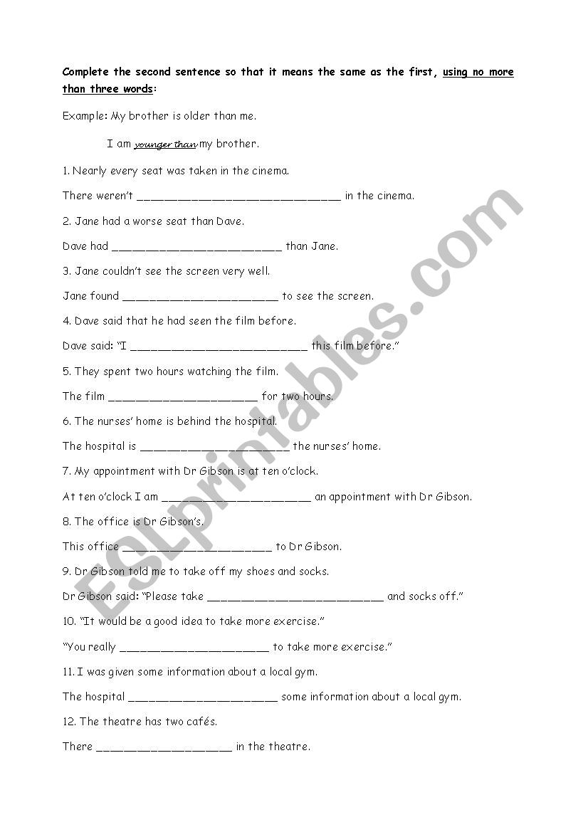 USE OF ENGLISH 2 worksheet