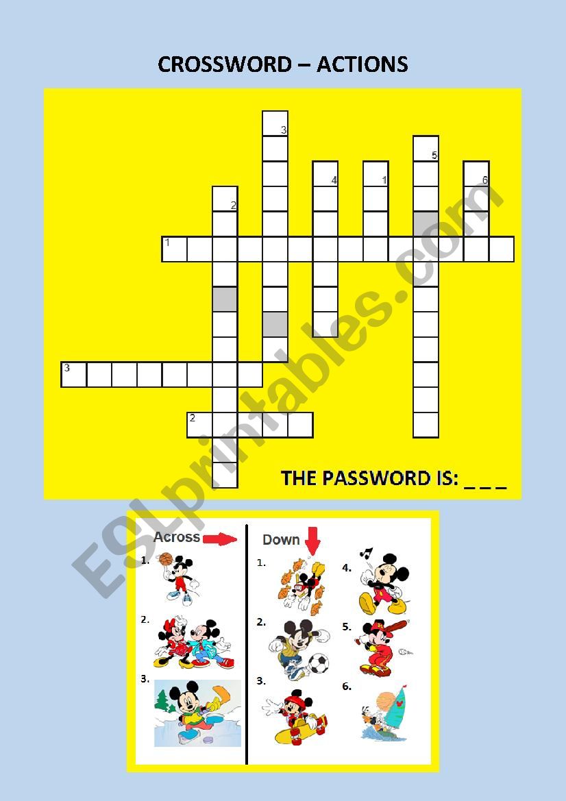Fun with Mickey! Crossword with a password