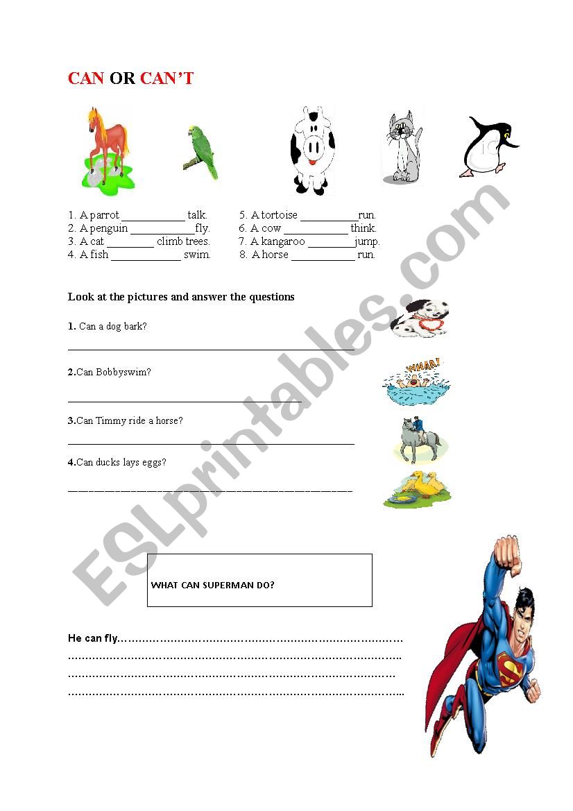 Can or Can´t - ESL worksheet by drylpbg