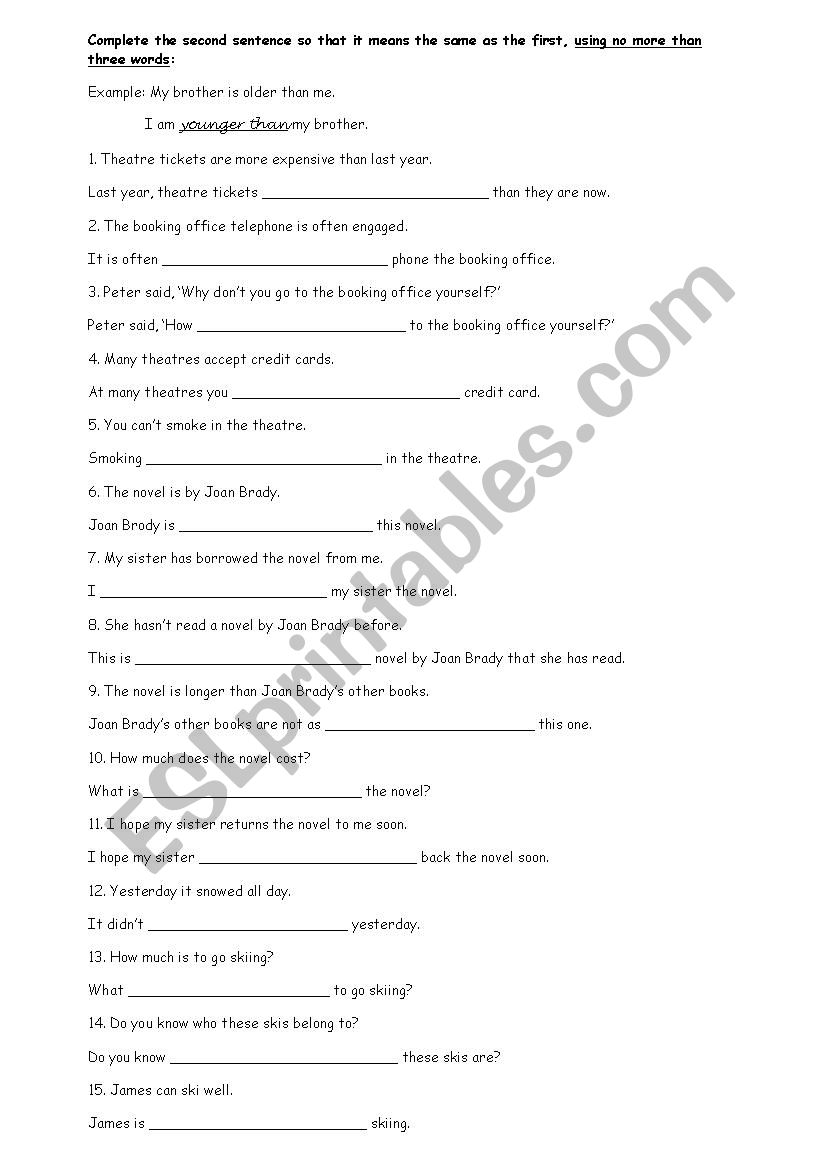 USE OF ENGLISH 3 - ESL worksheet by cosme