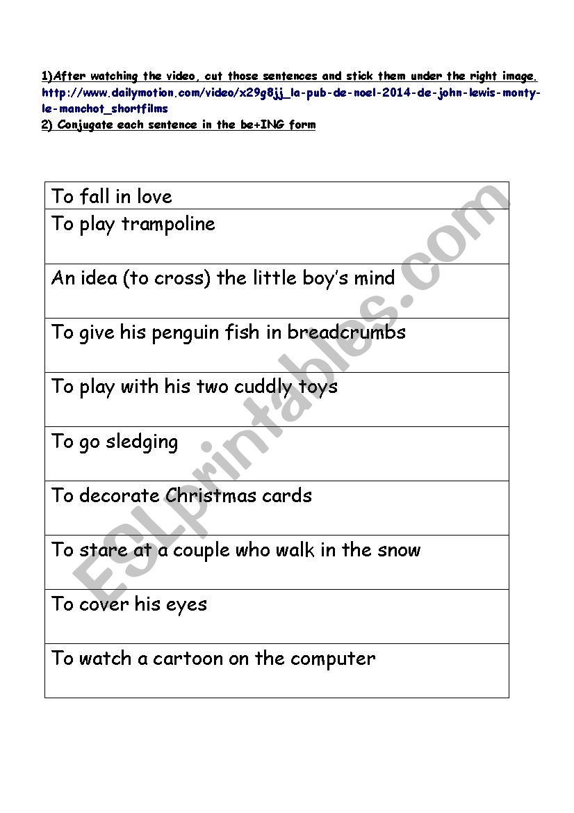 Christmas activity, comprehension, 