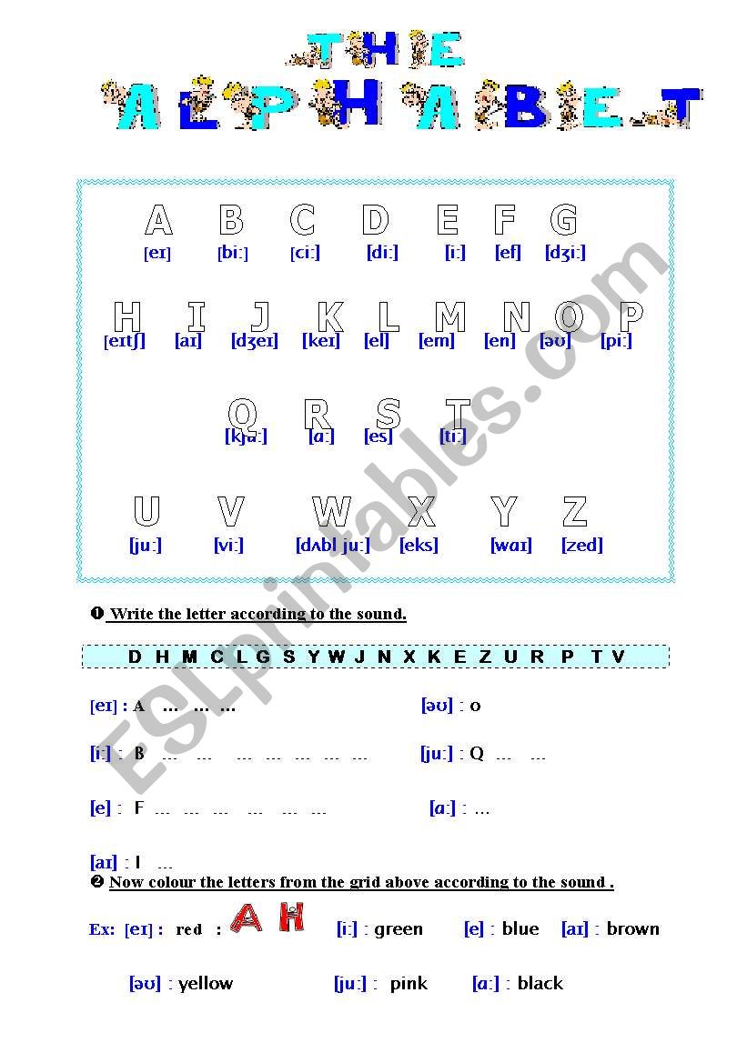 Alphabet - ESL worksheet by loic