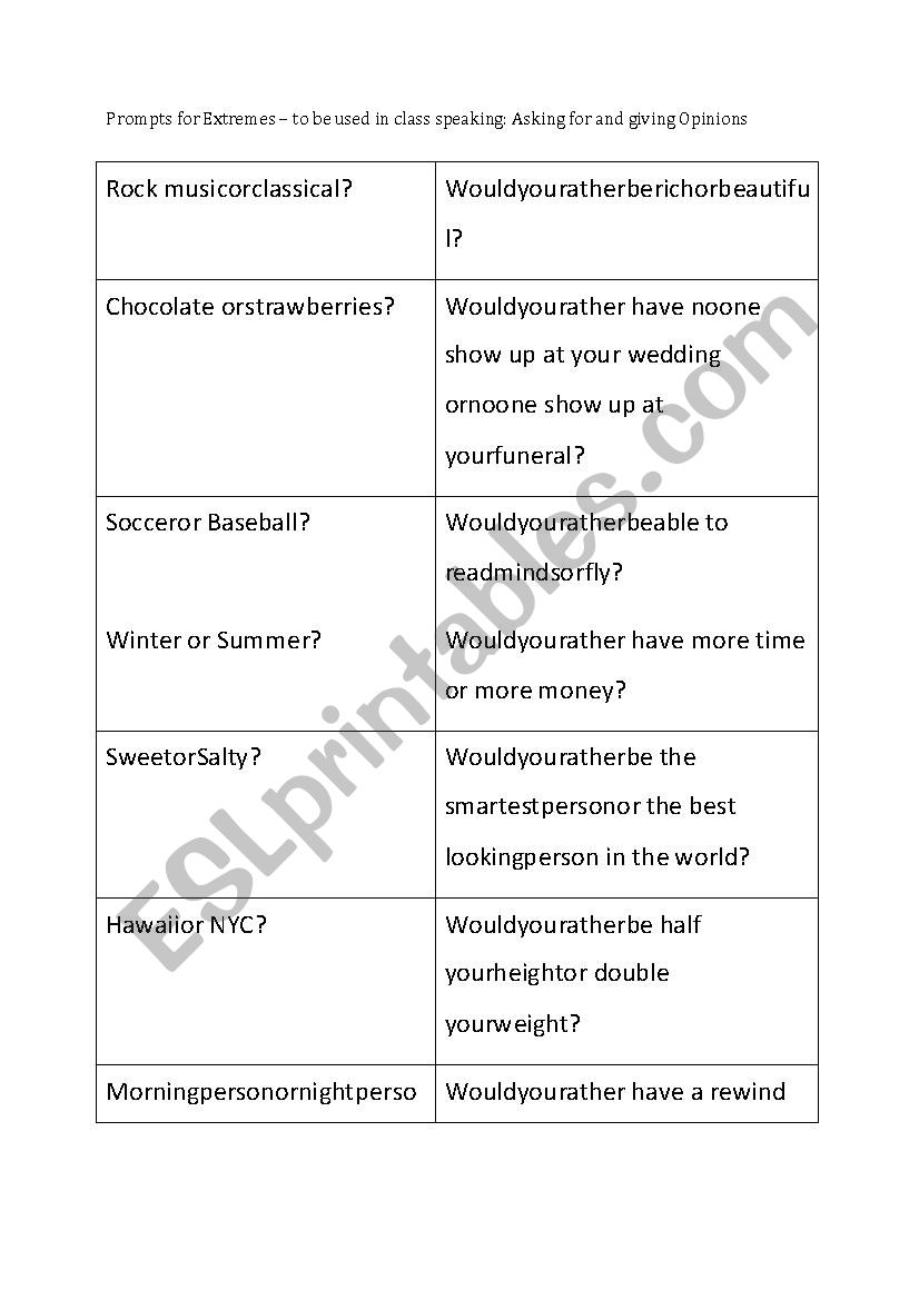 Conversation Game Esl Worksheet By Mvanwamel 