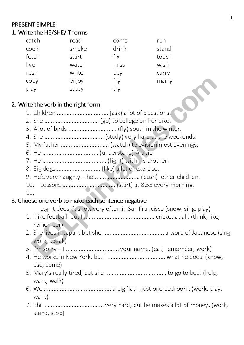 Simple Present and Present Continuous